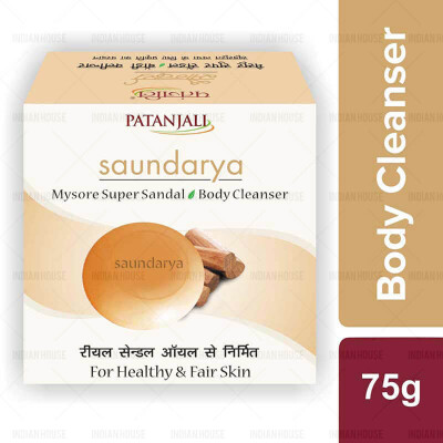 PATANJALI SAUNDARYA SANDAL BODY CLEANSER 75G/ Patanjali soap with sandalwood 75g