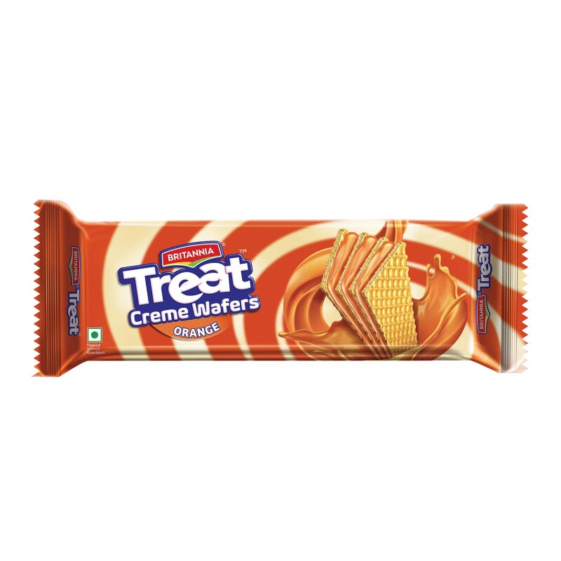 BRITANNIA TREAT WAFERS ORANGE - wafers with an orange flavor, 150gm