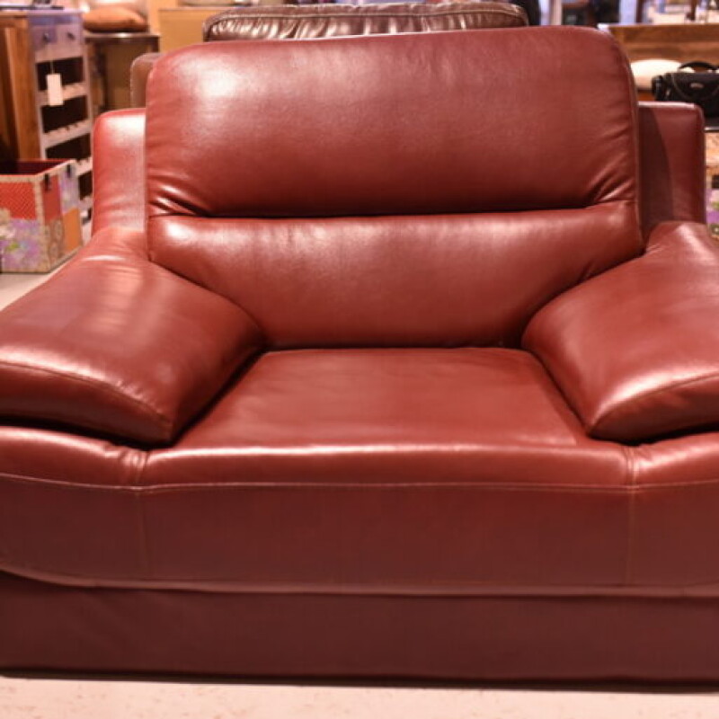 BROWN ECO LEATHER ARMCHAIR