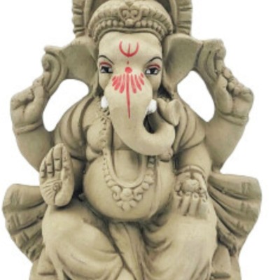 गणेश भगवानको मुर्ति  Ganesh Figurine on the throne 15.5cm