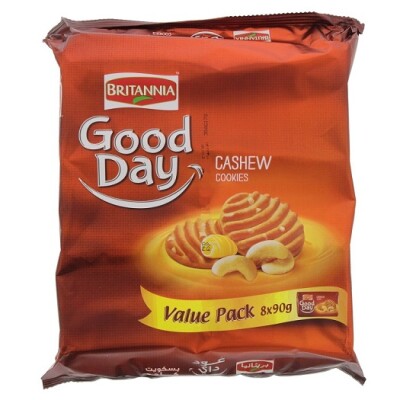 BRITANNIA GOOD DAY CASHEW COOKIES (family pack)- cashew nut cookies 8 x 90 g