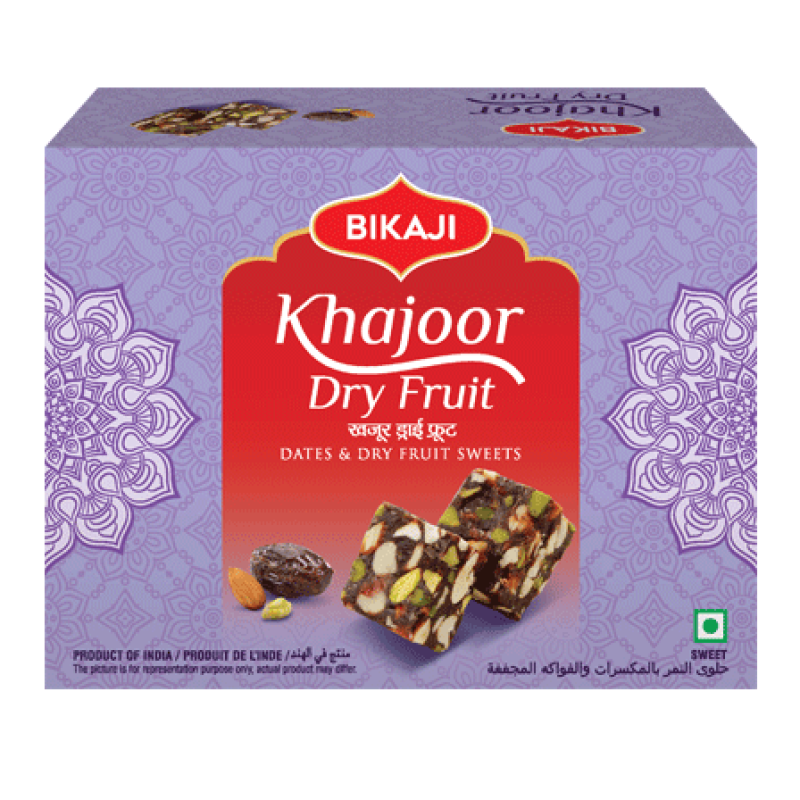 BIKAJI KHAJOOR DRY FRUIT 250G- "traditional Indian dessert with dates and cashew nuts"