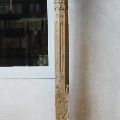 DECORATIVE INDIAN TEAK COLUMNS SET OF 2 UNIQUE