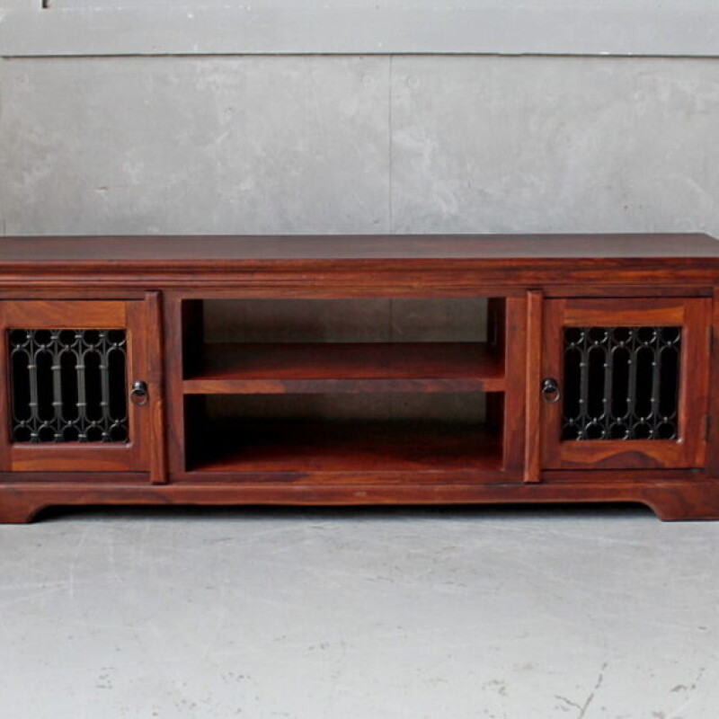 WOODEN COLONIAL TV CHEST, JALI, 150CM