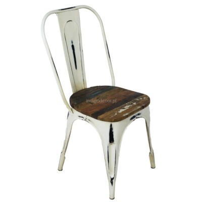 INDUSTRIAL METAL CHAIR EKRU