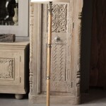 WOODEN METAL FLOOR LAMP 140 CM