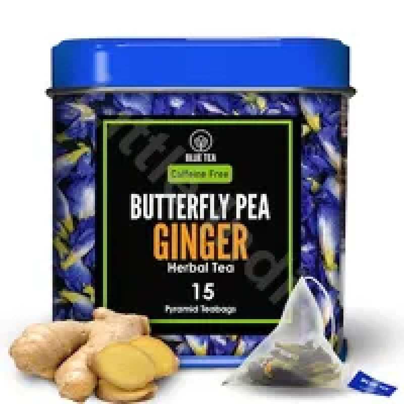 Butterfly Pea Ginger Herbal Tea Blue Tea 15 Pyramid Teabags