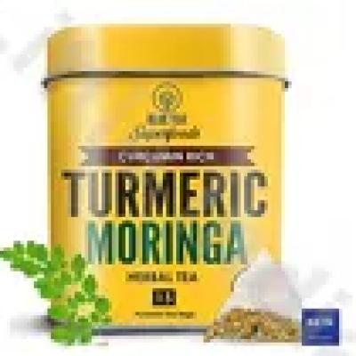 Turmeric Moringa Herbal Tea Blue Tea 15 Pyramid Teabags