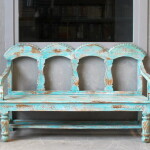 MANGO TURQUOISE WOODEN BENCH