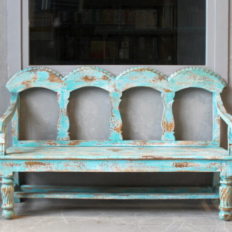 MANGO TURQUOISE WOODEN BENCH
