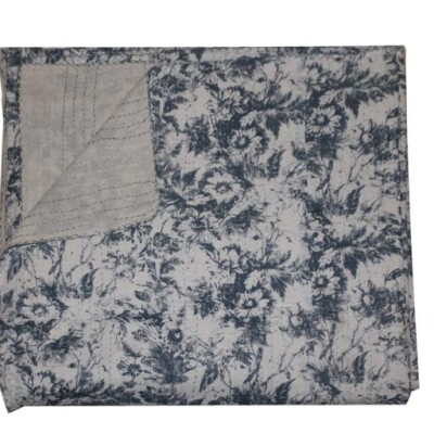 COTTON BED SLEEVE, BLUE FLOWERS