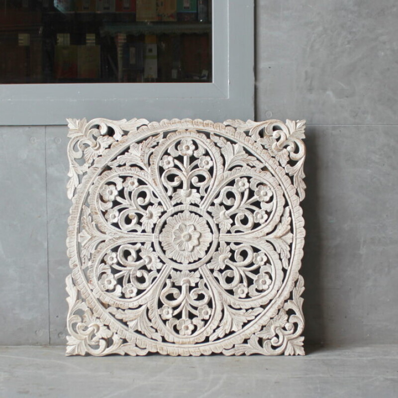 INDIAN WOODEN CARVED DECORATIVE PANEL