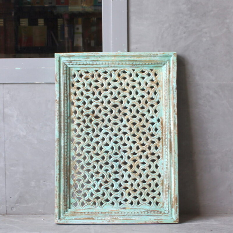 INDIAN WOODEN CARVED DECORATIVE PANEL