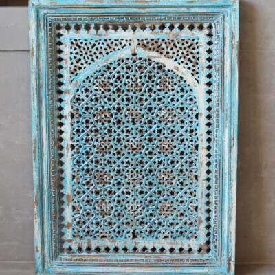 INDIAN WOODEN CARVED DECORATIVE PANEL