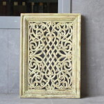 INDIAN WOODEN CARVED DECORATIVE PANEL