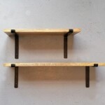 SET OF MANGO WOOD SHELVES