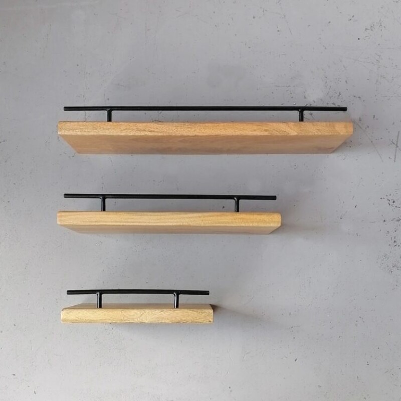 SET OF MANGO WOOD SHELVES