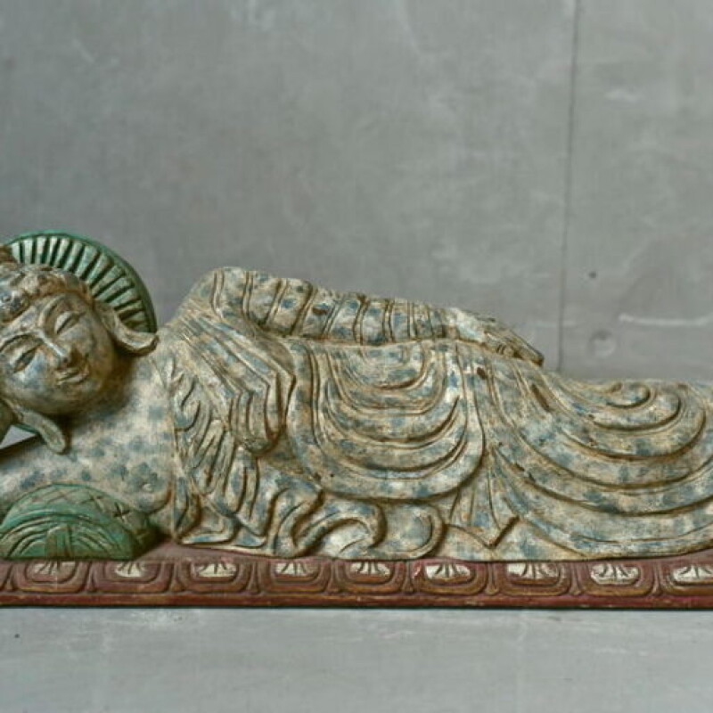 INDIAN WOODEN SCULPTURE, HAND PAINTED