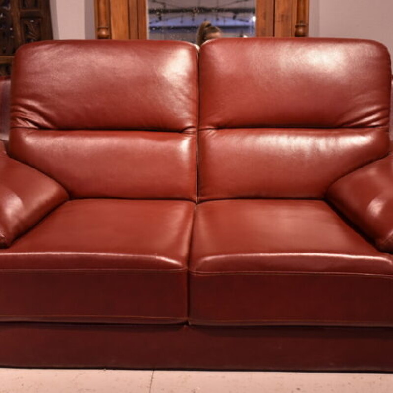 BROWN ECO LEATHER SOFA