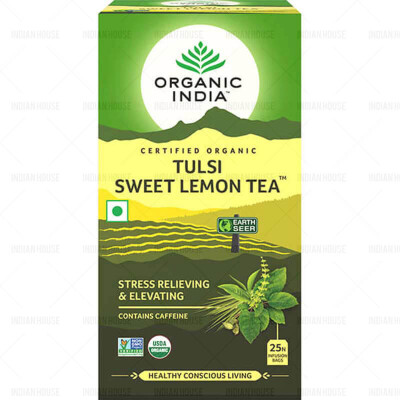 ORGANIC INDIA TULSI SWEET LEMON TEA 25 BAG/ tulsi green lemon tea 25 bags