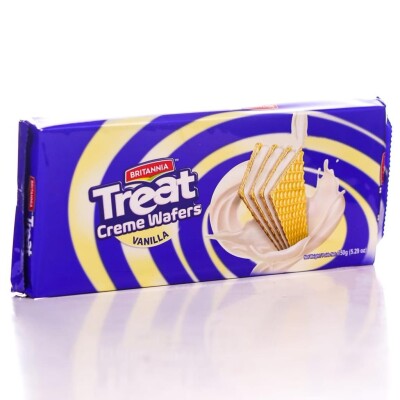 BRITANNIA TREAT WAFERS VANILLA – vanilla flavored wafers 150 g