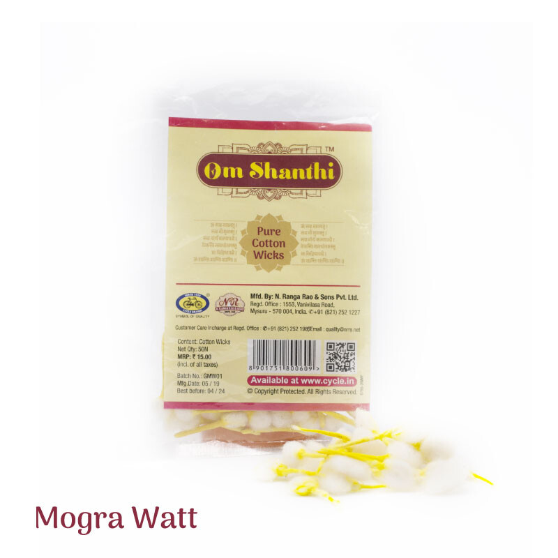 OM SHANTI PURE COTTON WICKS MOGRA