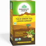 ORGANIC INDIA TULSI GREEN TEA LEMON GINGER 25 BAG/ tulsi green lemon tea with ginger (25 bags)