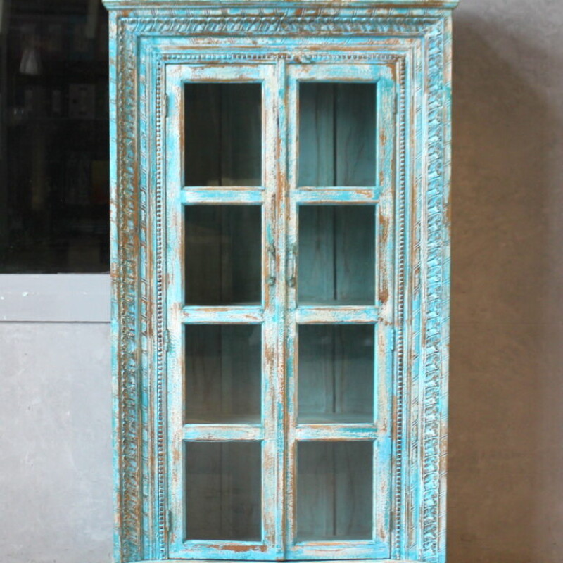 BLUE ORIENT WOODEN SHOWCASE